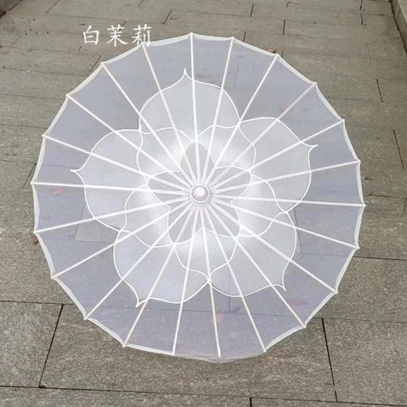 

Jasmine Blossom Performance Dance Umbrella Transparent Silk Chinese Style Classical Qipao Show Umbrella Silk Dance Prop