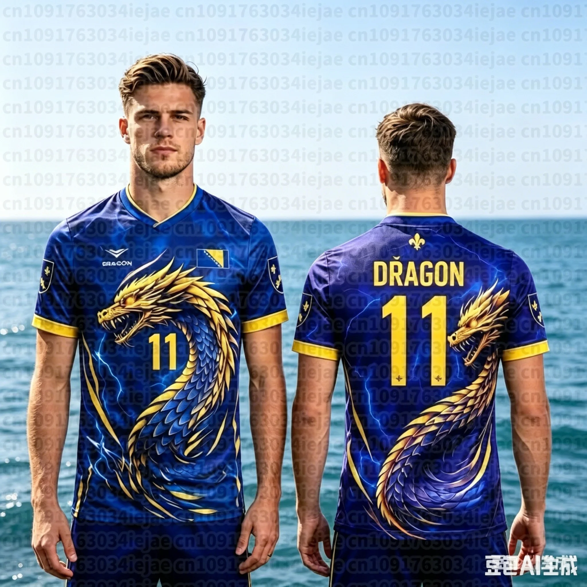 Bosnia Herzegovina Crew Neck Soccer Jersey,Football Fan Shirt,Youth Men Women,Suitable for Outdoor Activities and Everyday
