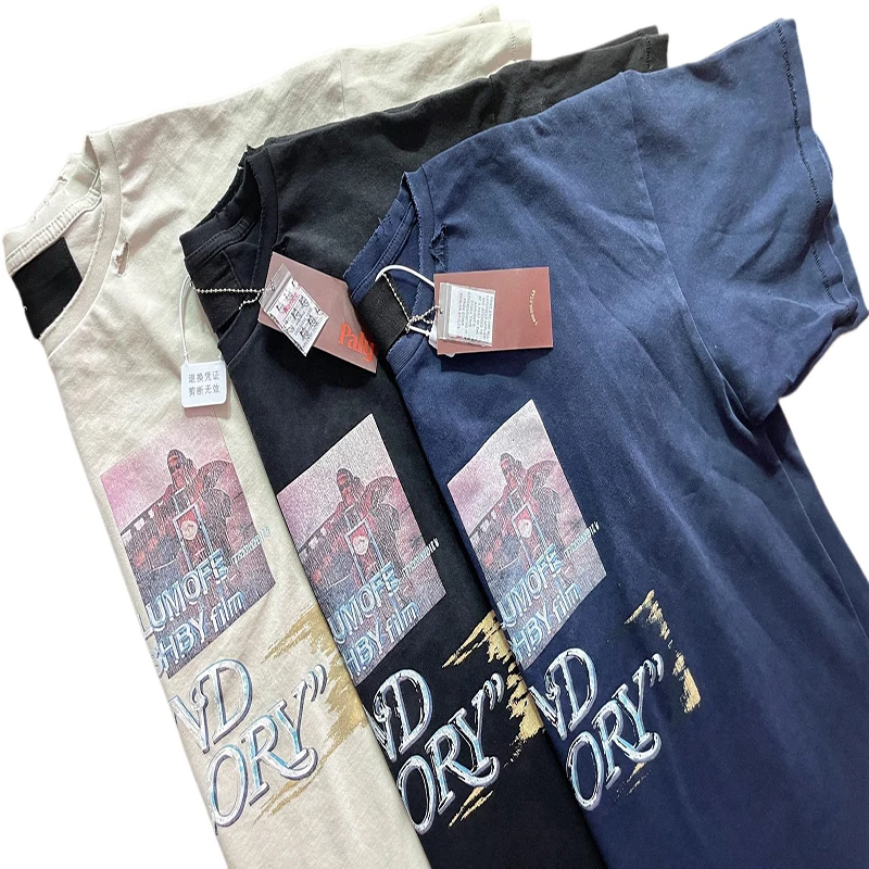

Hole PALY T Shirts Street Fashion Men Women American Bad Taste Summer Style Graffiti Style High Quality Washed Tee