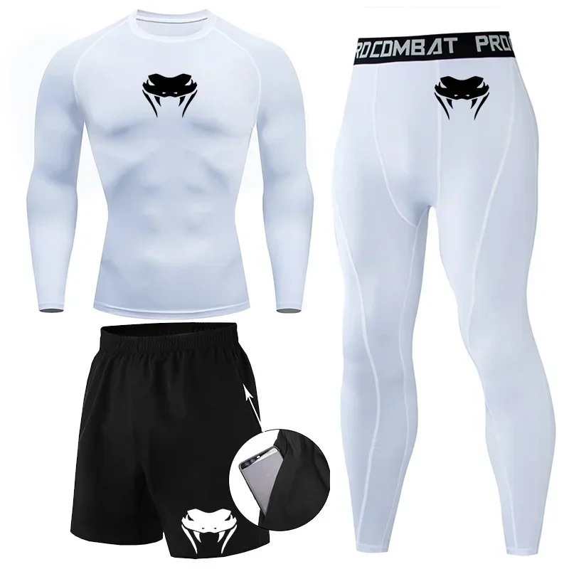 New MMA T-shirts Pants Set Jiu jitsu Rashguard Men Bjj Muay Thai Jerseys Long Sleeve Boxeo Clothing Gym rshirt Tops Pants Shorts