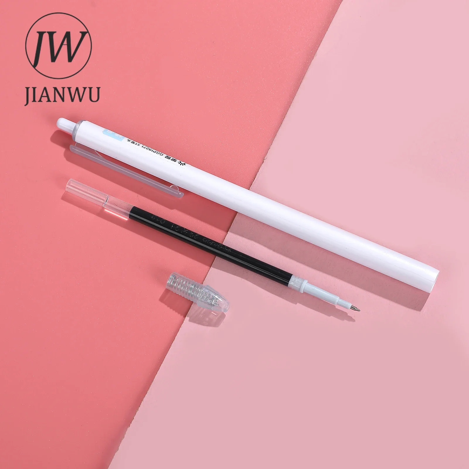 JIANWU 12 Pcs/set Ultra-fine Press Gel Pen Set Black Quick Drying Write Smoothly Creative DIY Student Supplies Stationery