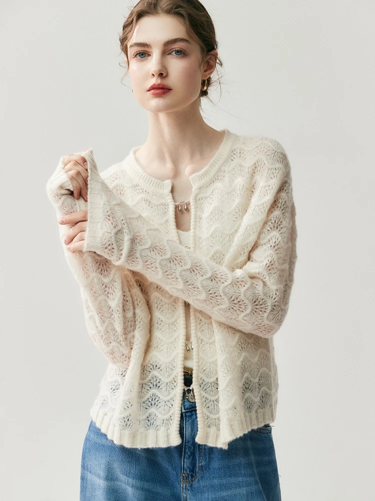 

TLOML женский 100% кашемировый свитер с вырезом и круглым вырезом, U-образный дизайн с пряжкой, кардиган, весенне-осенний свитер, толстые модные топы