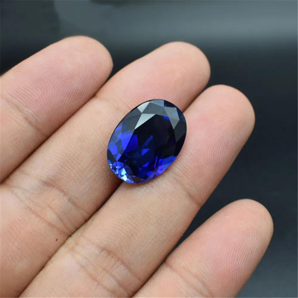 High Quality Sapphire Mohs Hardness 9 Oval Faceted Gemstone Grade AAA Cutting Egg Shape Royal Blue Sapphire Gem SP005