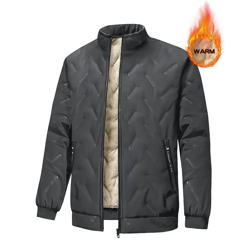 Neue Winddichte Herrenjacken, Wasserabweisende Freizeitjacken mit Reißverschluss, Schwere Parkas, Sportliche Outdoor-Warme Dicke Streetwear – Detail 4