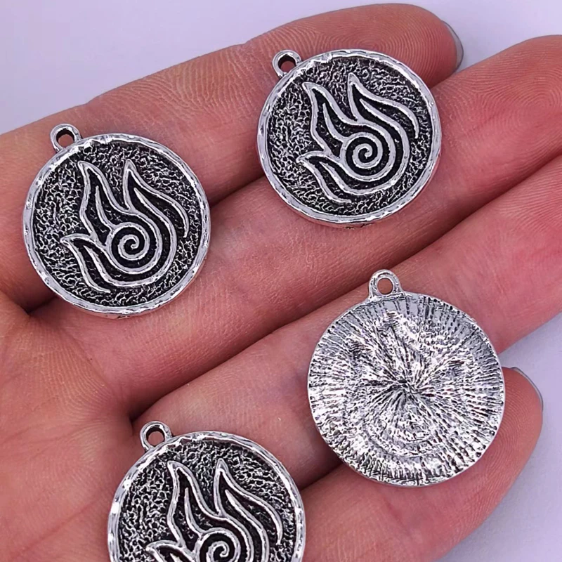 5pcs Zinc alloy ancient silver-color Fire charm for DIY women man Accessories