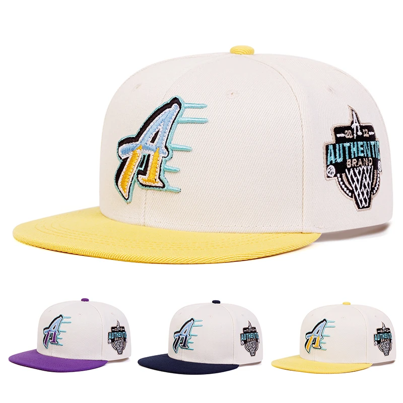 Cappelli hip-hop unisex con ricamo a lettera A Cappelli da baseball snapback casual regolabili primavera autunno Cappello per protezione solare da esterno