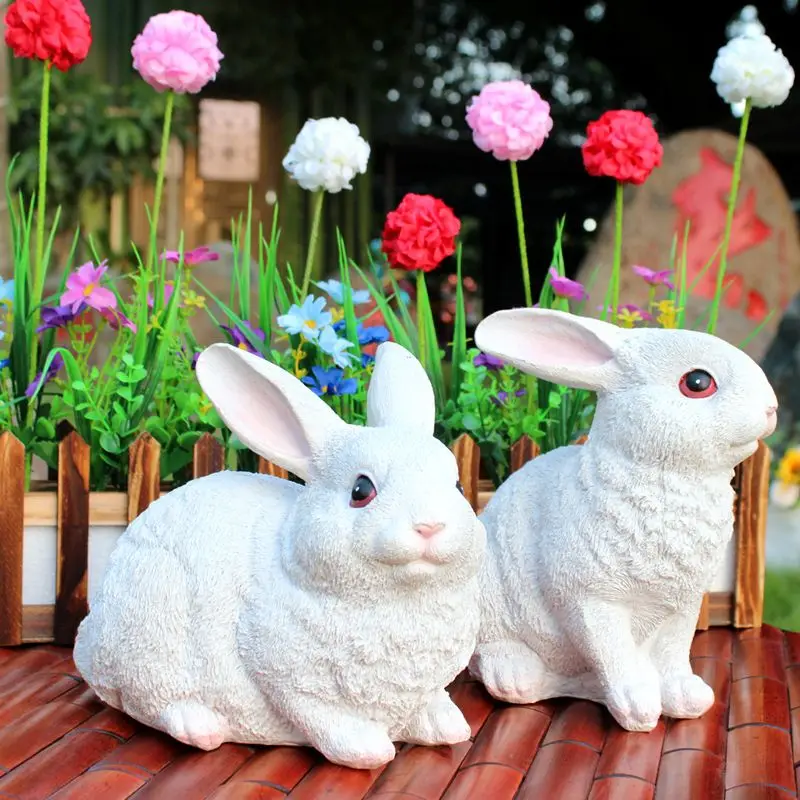 

Simulation Animal Rabbit Resin Ornaments Outdoor Garden Grassland Figurines Crafts Kindergarten Courtyard Sculpture Decoration