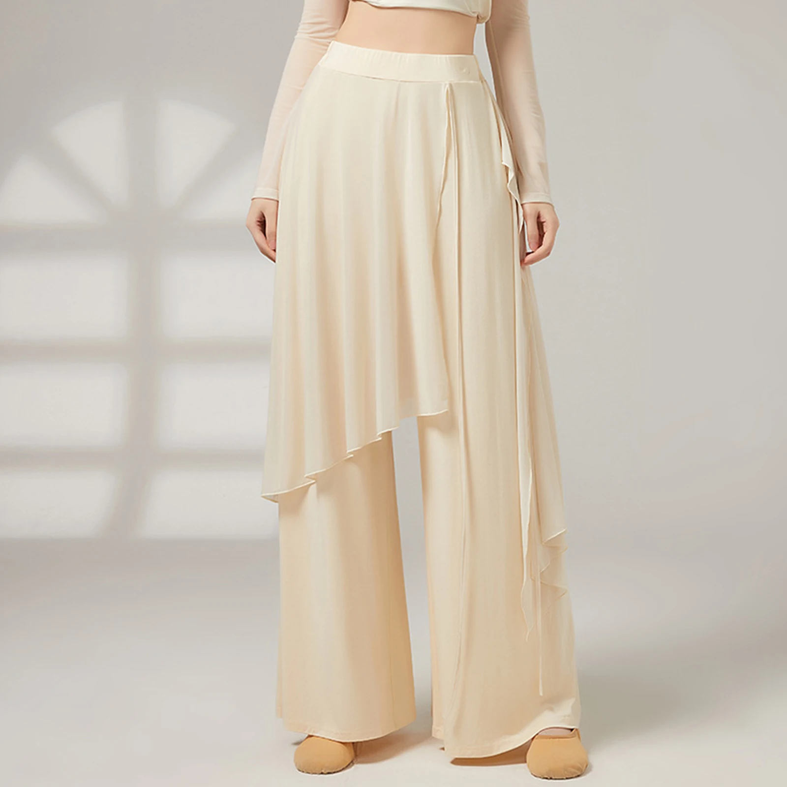 

Women Classical Dance Wide Leg Dance Pants Flowy Breathable for Lyrical Modern Dance Performance Costumes Practice Dancewear