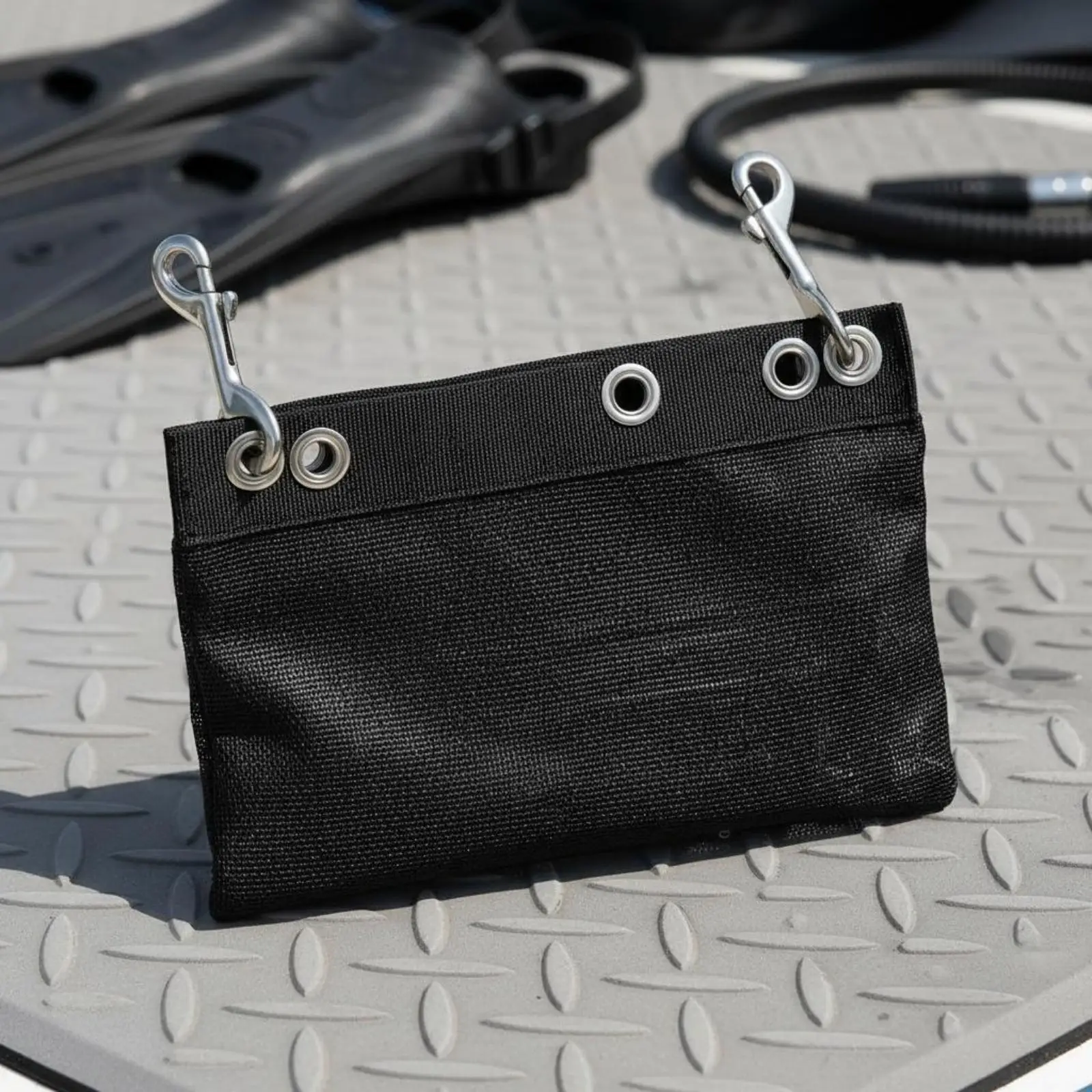 Side Mount Lift Bag PVC Material Scuba Mesh Bag Double End Hooks Dive Mesh Pouch