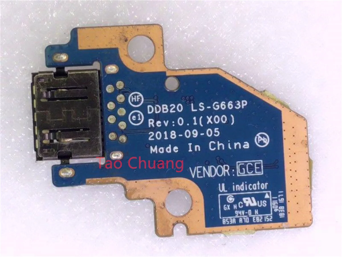 FOR Dell Latitude 7200 7210 2in1 DDB20 USB Board LS-G663P