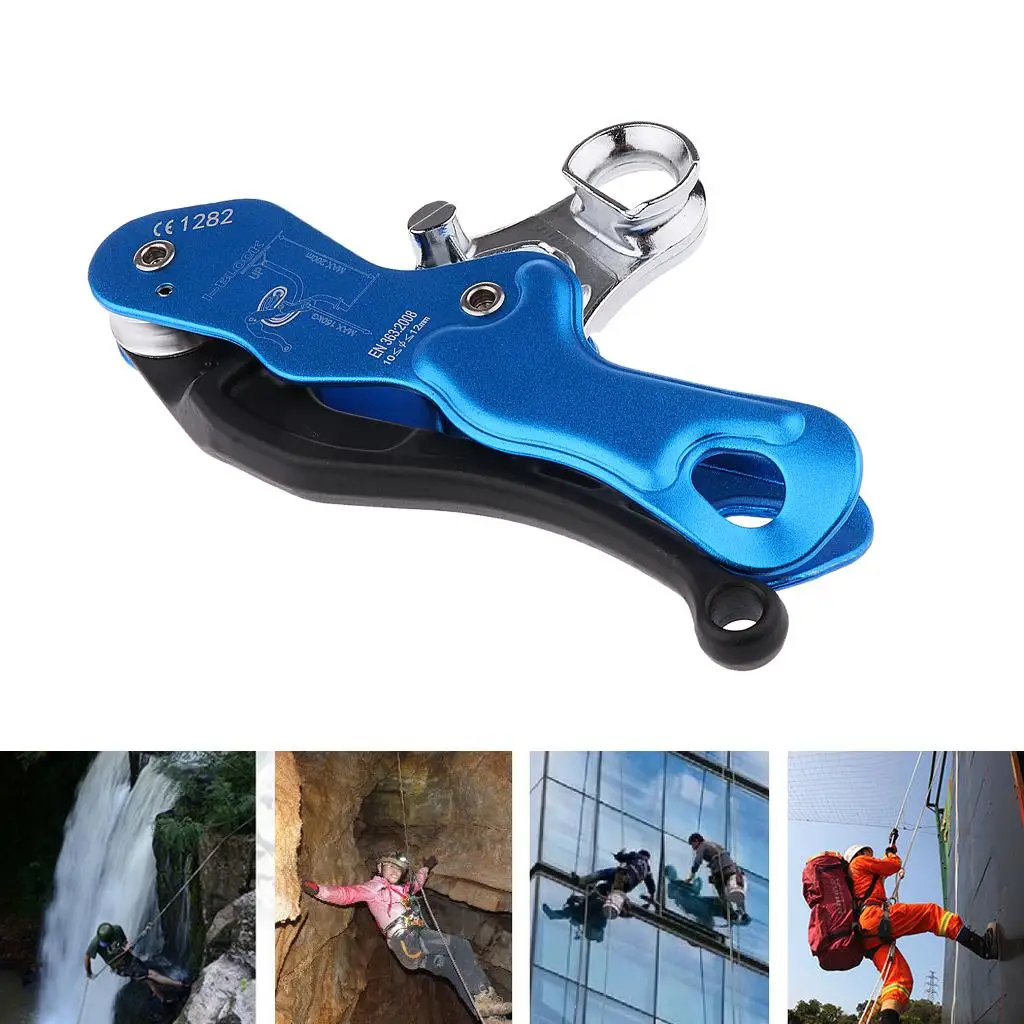 

Rock Climbing Self-Braking Stop Descender Device Caving Rappelling Protective Gear for 10-12mm Rope - CE Certified