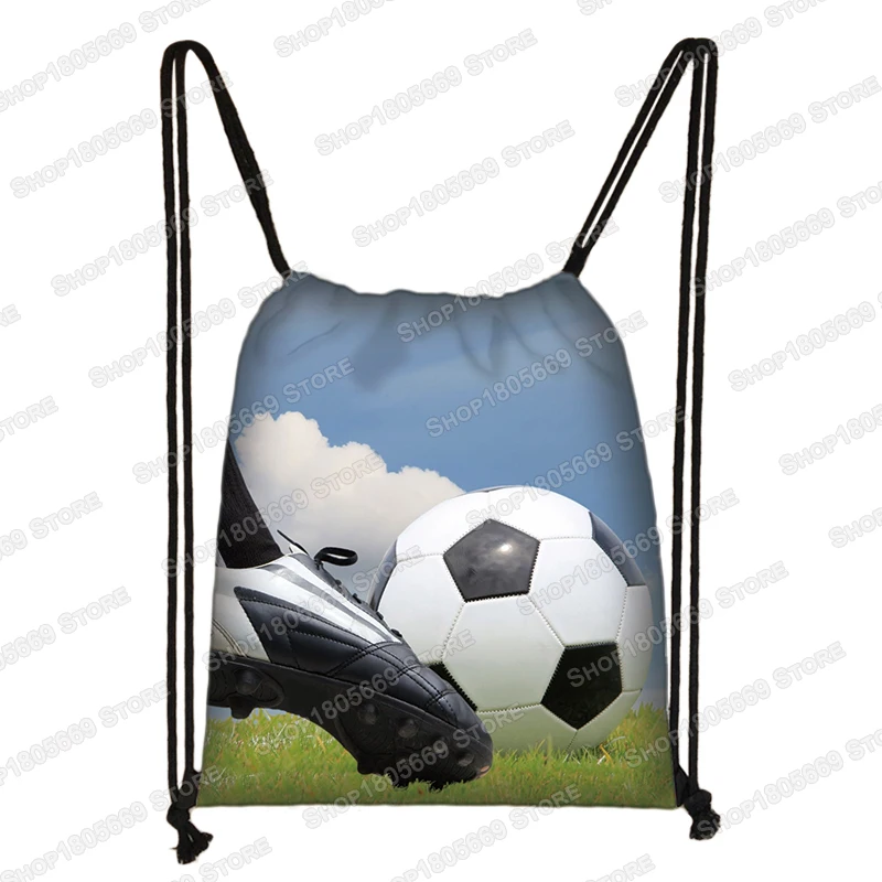 Cool Footbally / Soccerly Print Drawstring Bag Men Fashion Storage Bag Teenager Boy Casual Backpack Travel Bags Bookbag Gift