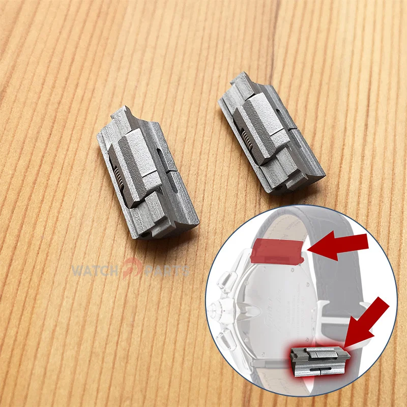 Watch Strap Metallic Precision Modular Components Inserts Inside for Roadster De Cartier 2618 2826 Watch Leather Band