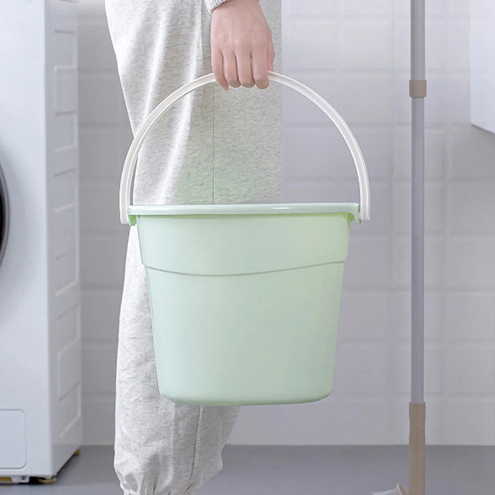 

Round Plastic Bucket Sturdy Pail Car Wash Water Storage Container Solid Structure Waterproof Rustproof Compact