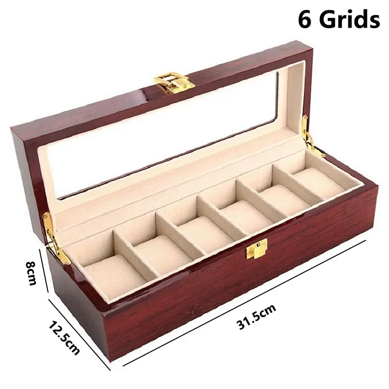 Houten Horlogedoos Milieuvriendelijke Horloge Opbergdoos met 1/2/3/5/6/10/12 Slots Reisorganisator voor Mannen Horloge Geschenkdoos