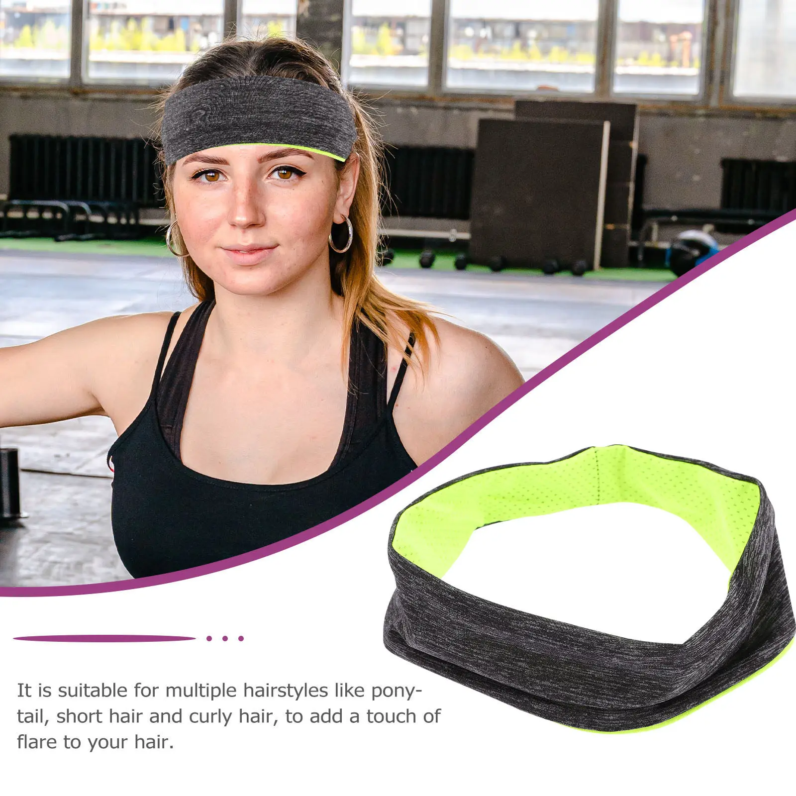 Sweat-Wicking Yoga Headbands for Women Soft Breathable Polyester Sports Headbands for Running Workout Fitness Travel