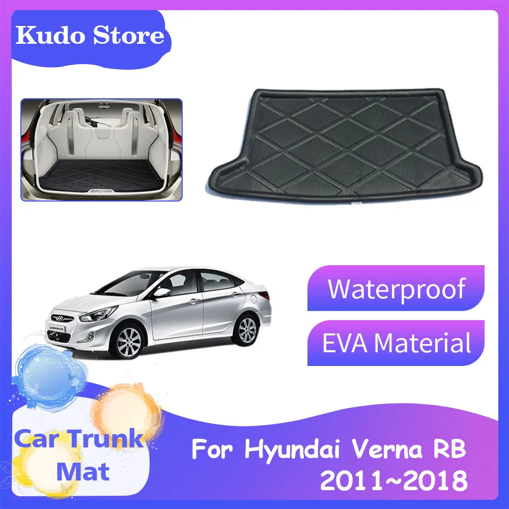 

Коврики для багажника автомобиля Hyundai Verna i25 Accent Solaris RB 2011 ~ 2018 2012 2013 2014 2015 2016 2017, поднос для хэтчбека, коврик для багажа, Задняя подкладка для груза, аксессуары