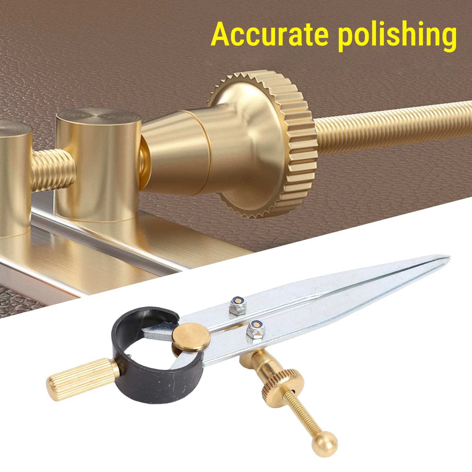 Spring Wing Divider Caliper Adjustable Lockable 4in 150mm Steel Leather Compass Creaser Drafting Compass Tool for Woodworking