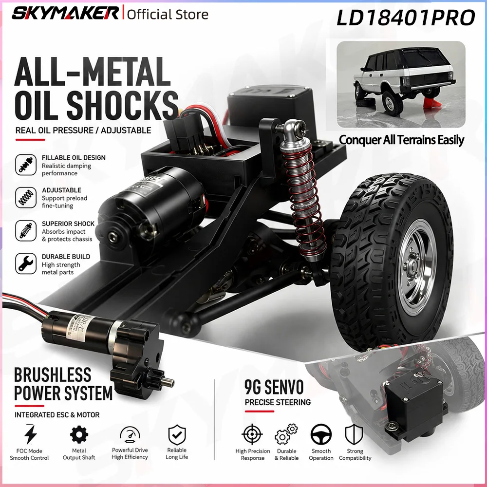 LDRC LD18401 LD18401Pro 1/18 4WD Off-Road RC Car Metal Driveshaft Oil Shock Absorber Full Proportional Climbing Vehicle Gift Toy view 3