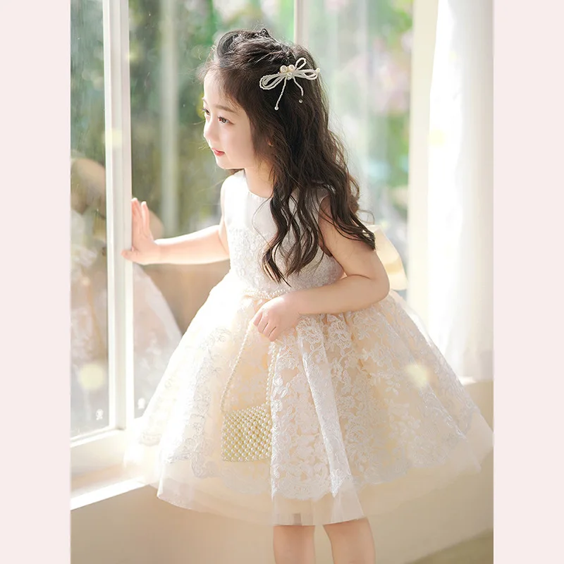 2025Girls Beautiful Birthday Full-Year Senior Flower Girl Wedding Eid Dress Princess Dress