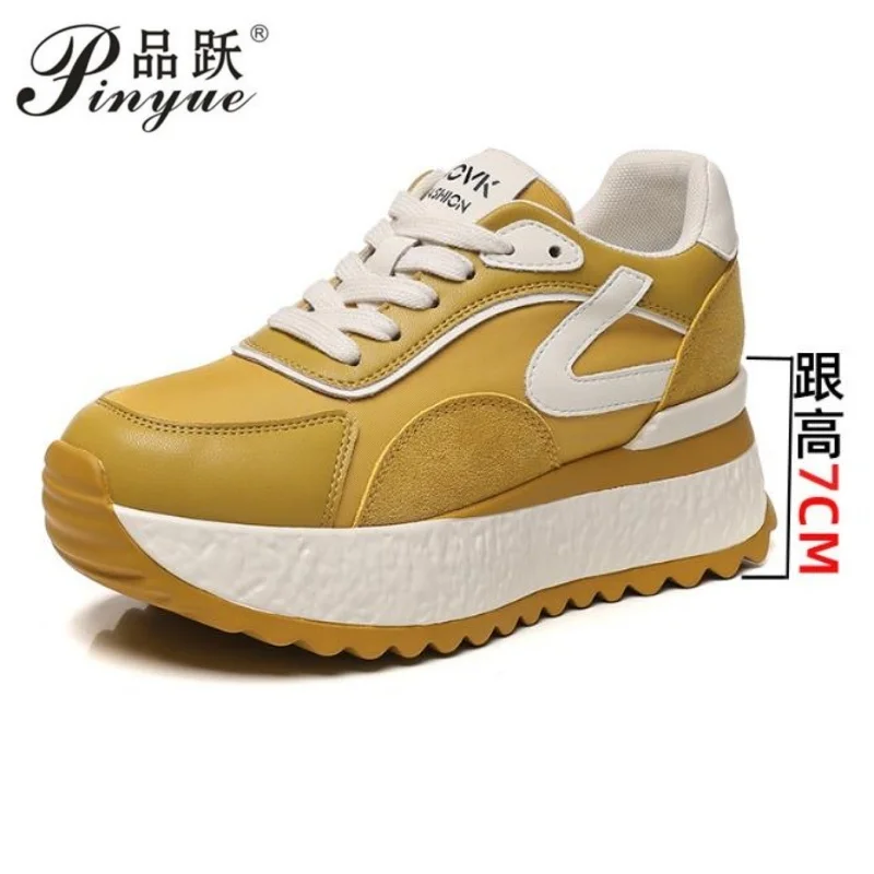 

Модные и повседневные новые популярные универсальные кроссовки на толстой подошве для женской моды, увеличивающие рост 7 см 34-40