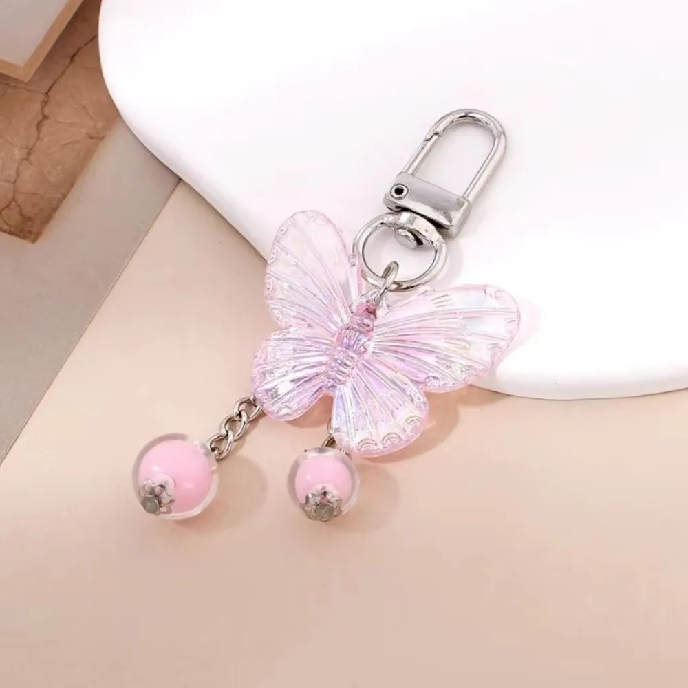 24/30Pcs Pink Color Butterfly Pendant Keychain Butterfly Pendant Tassel Butterfly Keychain Gift Set With Card Storage Bag