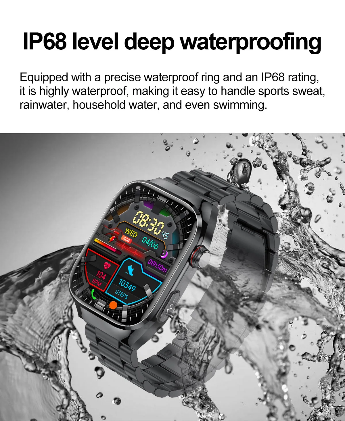 Neue Präzise Herzfrequenzmessung Smartwatch für Männer EKG Blutdruck Lipide Harnsäure Bluetooth-Anruf Gesundheits-Smartwatch Armband – Detail 27