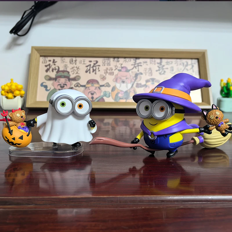 Genuine Halloween Minions Bob Ghost  Handmade Doll Desktop Decoration Accessories Souvenirs Birthday Gifts For Children