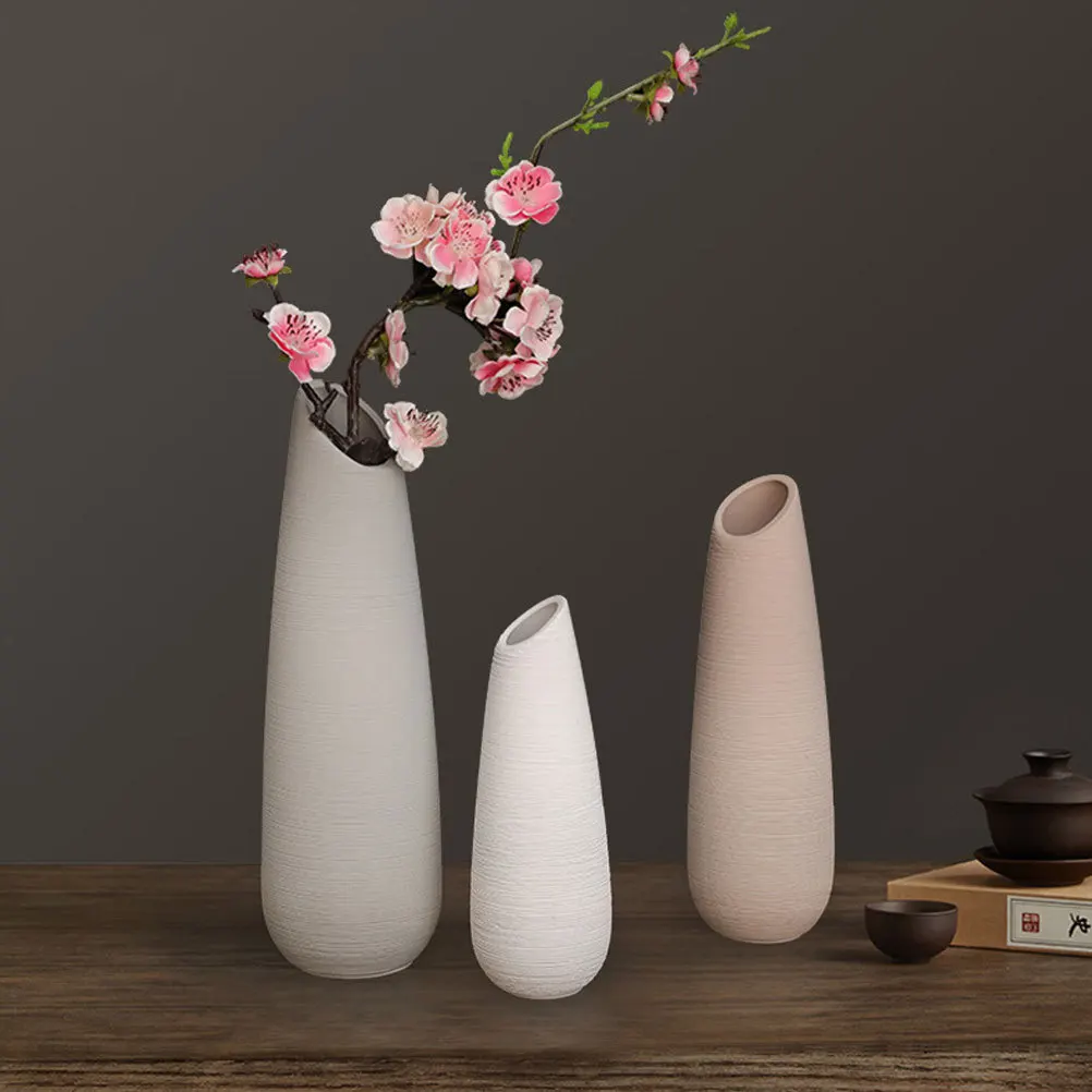

Flower Vase White Vases for Decor Modern Home Chinese Style Arrangement Floral Pottery
