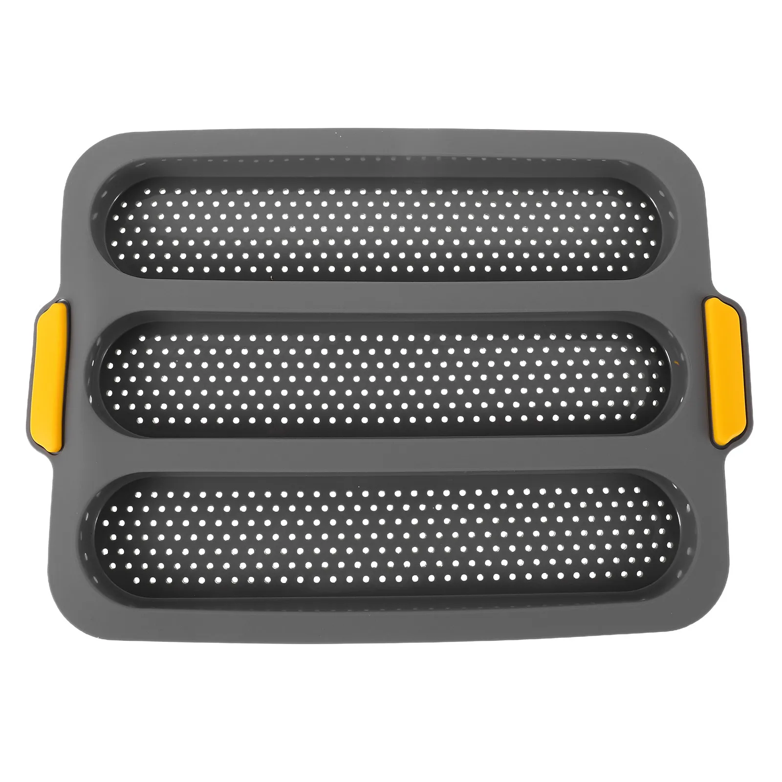 

3 Slots Silicone Baguette Pan Non Stick French Bread Mold Perforated Loaf Baking Tray Oven Safe Baking Pan Bread Mold