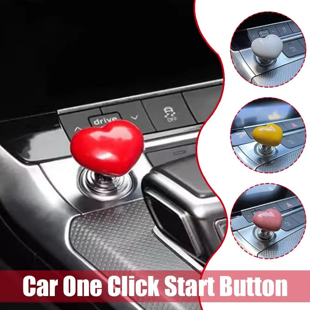 Heart Shape Car One Click Start Button Rocker Car Engine Start Stop Lever Starter Cover For BMW Durable Car Interior Decor O6J5