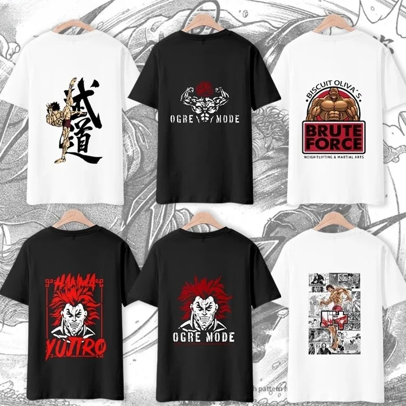 Competitive Fighting Anime Teen Edged Tooth Fan Mayong Jiro Short Sleeve T-Shirt Men's Summer Anime Clothes Crew Neck Trend