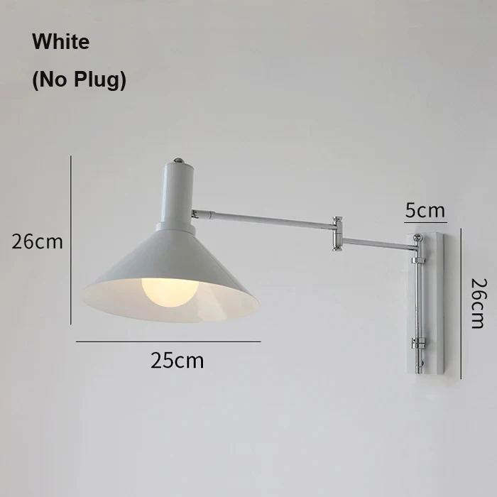 Bauhaus Rocker Wandlamp Met Stekker Opvouwbare Slaapkamer Naast Retro Nachtkastje Muur Leesbedrading Gratis Draaibare LED Wandlamp