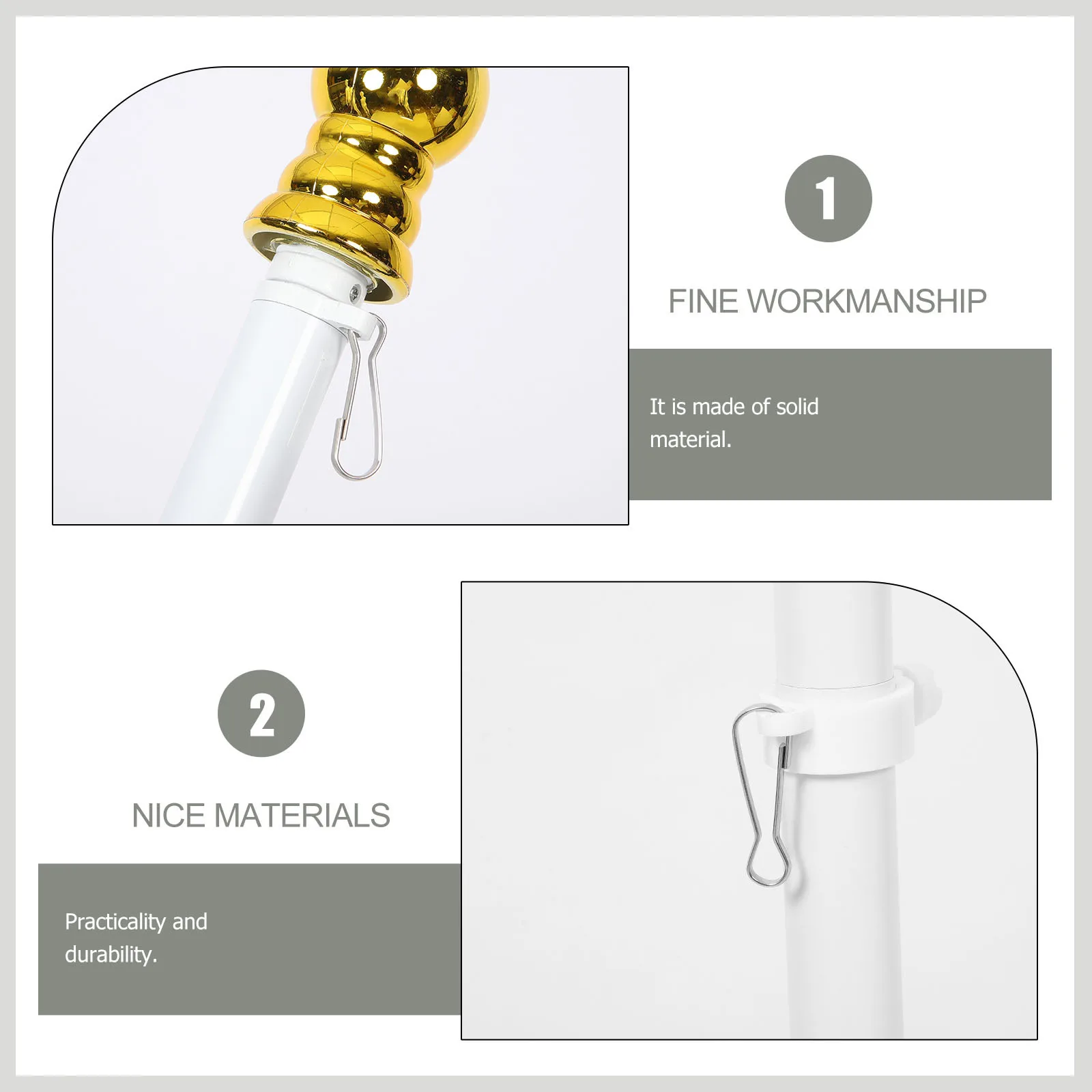 

1Set Aluminium Alloy Flagpole Rotatable Outdoor Garden Yard Roof Wall Mount Rustproof Flag Holder Stand for Commercial Banners