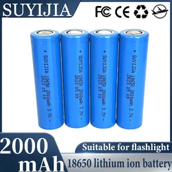 3.7V 2000mAh 18650 real capacity 18650 rechargeable lithium battery suitable for solar lamp flashlight aircraft model model toys