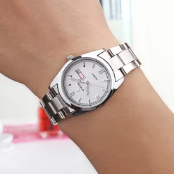 WWOOR-Reloj de pulsera para Mujer, accesorio de cuarzo resistente al agua, con fecha automática, color plateado, 2024