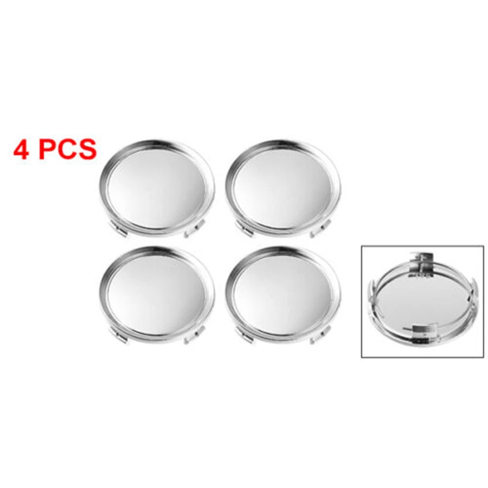 4pcs 75mm Universal Wheels Center Cap Hubcap Chrome Silver ABS Plastic Wheels Tires Accessories Parts Fit For Most Cars