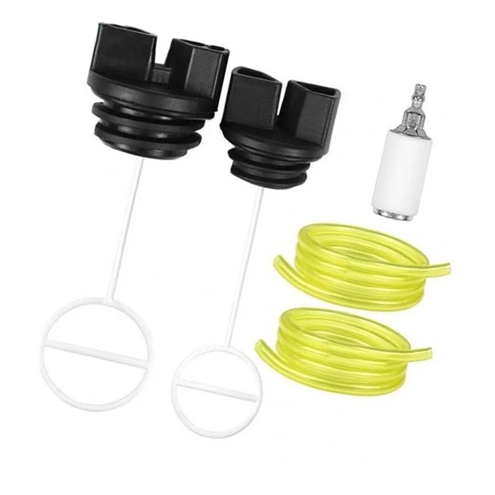 P3314 P4018WT Oil Cap Set for Chainsaw Fuel and Oil Tanks with Leak for proof Seal Black Plastic 5.02inch+5.45inch