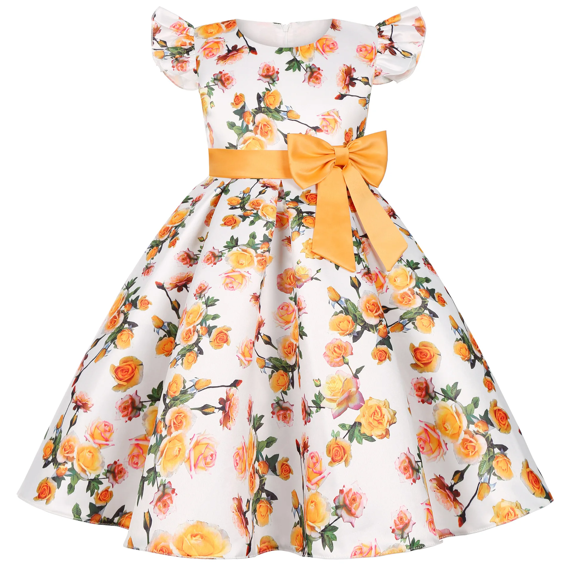 Girl\'s Dresses Flying Sleeves Printed Dress Evening Gown Party Dress Princess Dress Summer Casual Costumes Bridesmaid Dresses