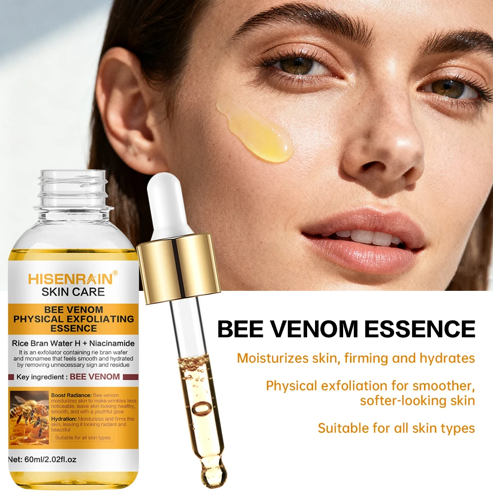 HISENRAIN Honey Niacinamide & Peptide Exfoliating Serum - Gentle Physical Face Scrub for Brightening, Hydrates & Smooths Skin.