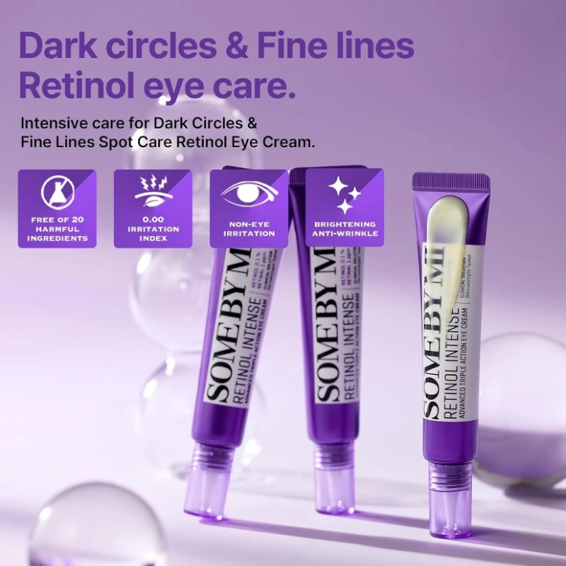

Korean Skincare SOMEBYMI Retinol Intense Triple Action Eye Serum Cream Face Smooth Anti Aging for Fine Lines Retinol Eye Cream