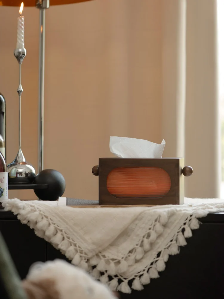 

Элегантная деревянная коробка для салфеток для гостиной, кофейного столика, настольный органайзер, прямоугольная коробка для домашнего использования