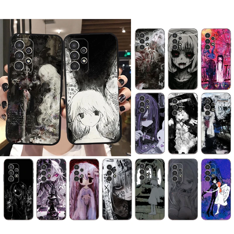 

Phone Case For Samsung A17 A55 A16 A56 A35 A15 A53 A54 A33 A34 A25 A05S A52 A52S A07 A26 A06 Girl Art Painting Sword Witch