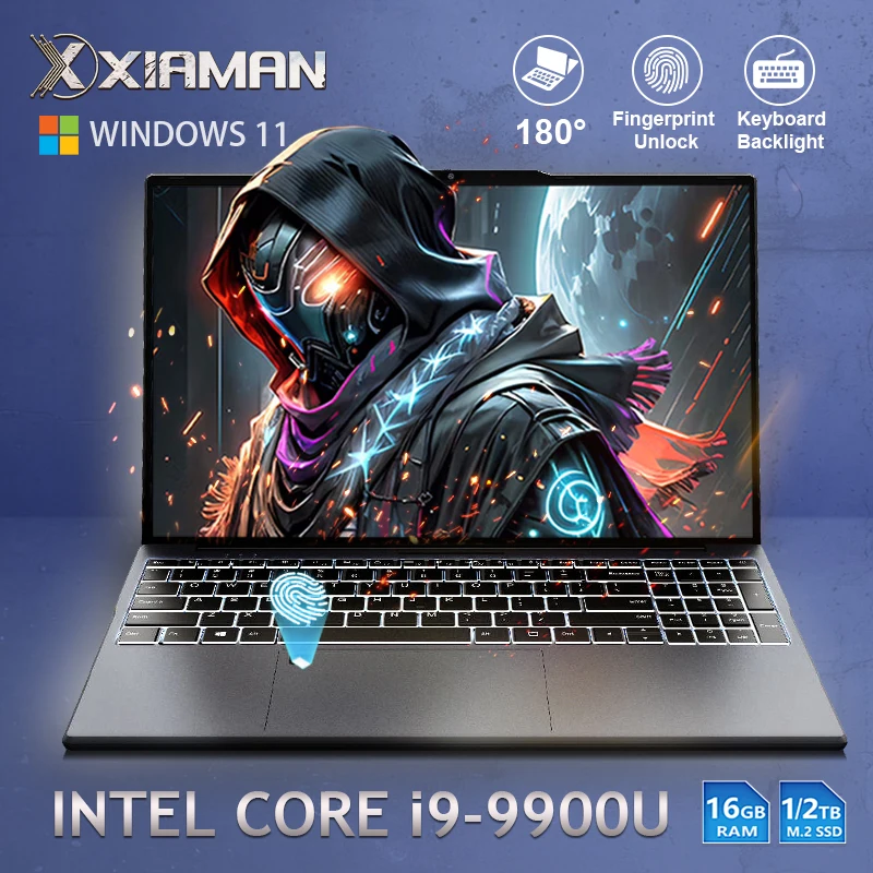 Nuevo 15,6 "Intel Core i9 9900U ordenador portátil para juegos 16GB RAM 1/2TB SSD PC Gamer Windows 11 1920*1080P Notebook para juegos de oficina