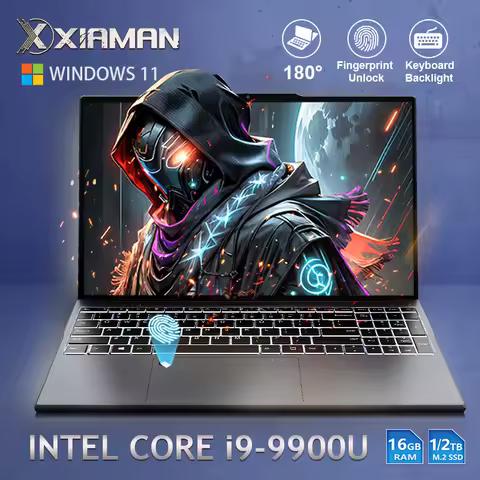 New 15.6" Intel Core i9 9900U Gaming Laptop Computer 16GB RAM 1/2TB SSD PC Gamer Windows 11 1920*1080P Office Gaming Notebook