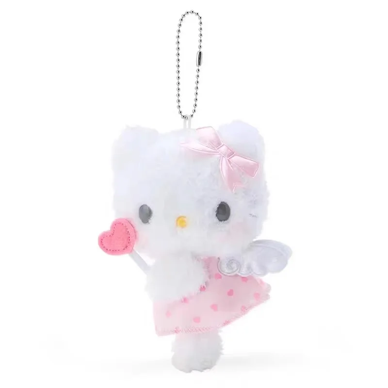 Sanrio brinquedos de pelúcia chaveiro anime olá kitty plushie boneca chaveiro meninas kawaii brinquedo de pelúcia pingente chaveiros presentes de natal do miúdo