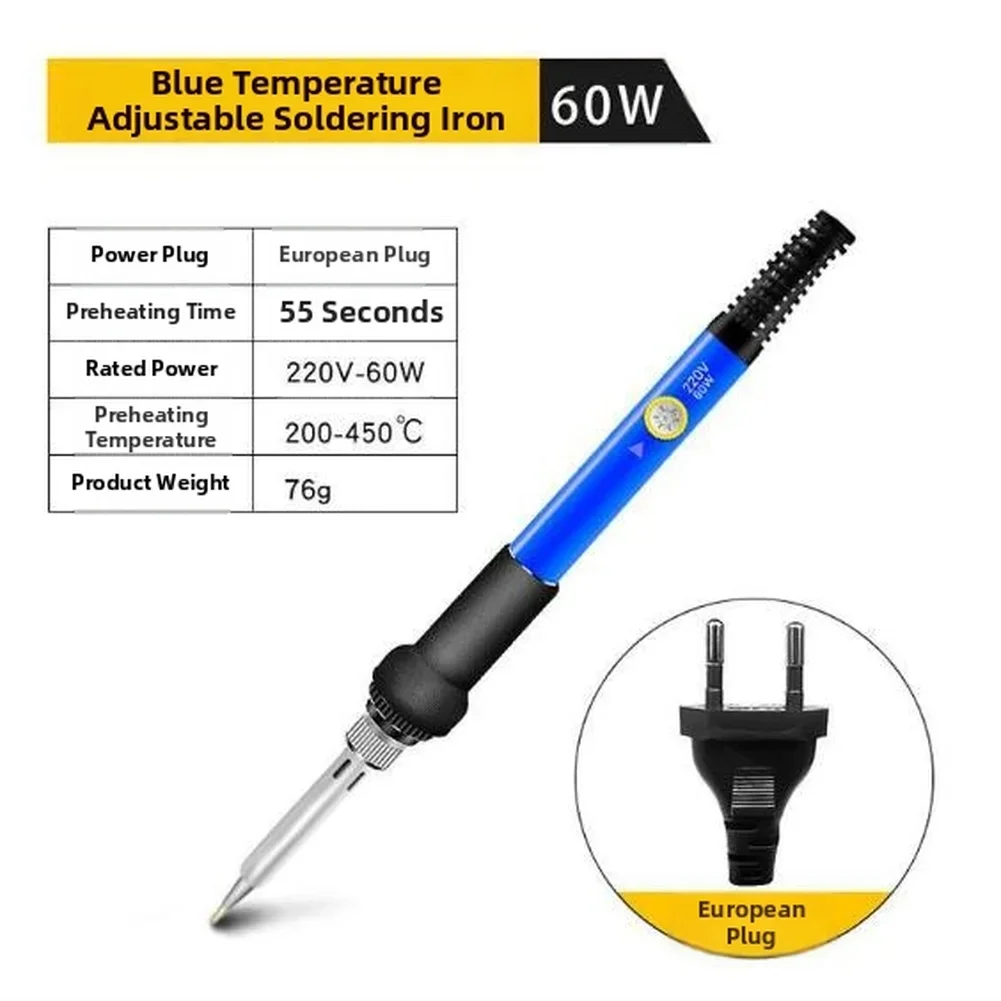 

For Electronics Workshops Adjustable Iron Versatile Soldering Tool For Global Use Quick Heat-up Stainless Steel silicone
