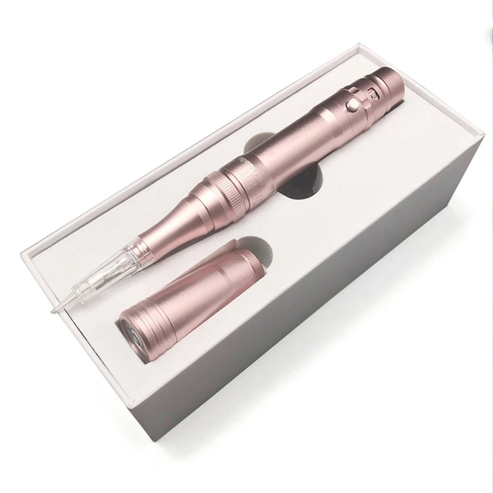 Rose Gold Professional Wireless Permanent Makeup Machine Pen Beauty Eyebrow Tattoo Machine Needles