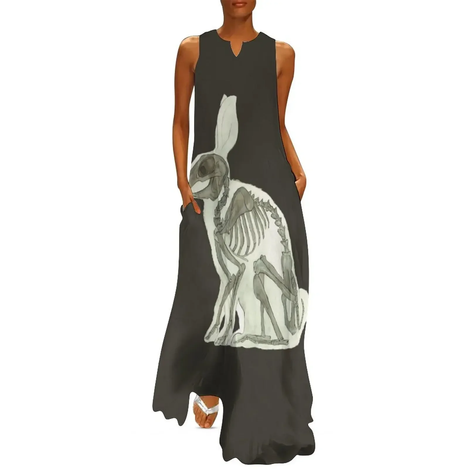 Rabbit Skeleton: Easter Gift Bunny Anatomy Long Dress women's dresses luxury prom dress 2025 womans clothing Dress