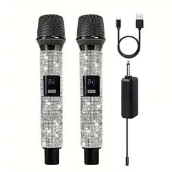 Crystal Wireless Dynamic Microphone set for Party Speech Crystal Appearance Universal wireless Microphone